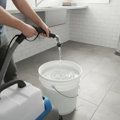Flushing a carpet cleaner with clear water after descaling